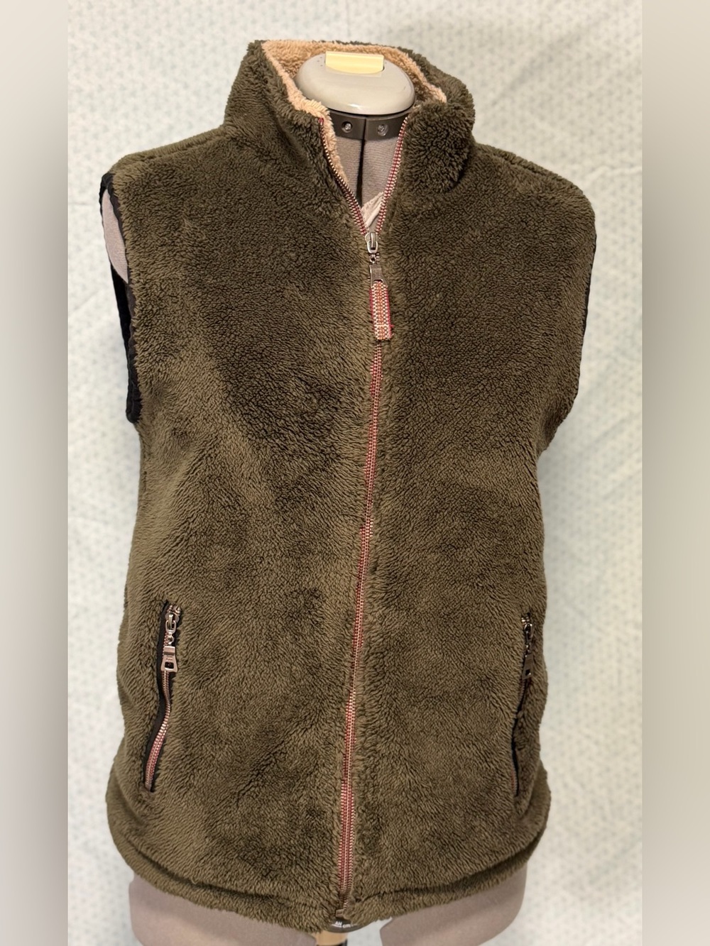 True Grit Olive Plush Fleece Vest